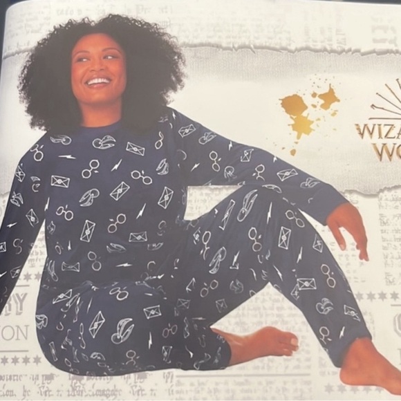 Wizarding World Women S Navy 2 PC Harry Potter Silky Stretch Fleece Paja… - Picture 3 of 9